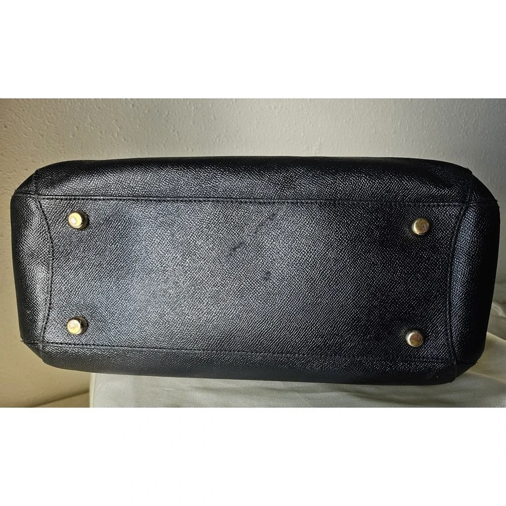 COACH Crossgrain‎ Leather Margot Carryall Purse/Satchel Black